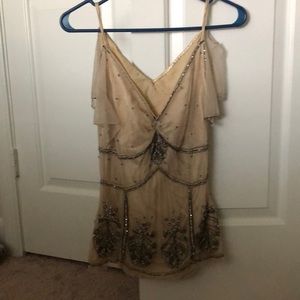 Cute sequence cream top fit xs/s